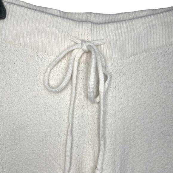 BOHME Cream Wide Leg Pull On Boucle Knit Trousers Women’s Size Large - Picture 5 of 11